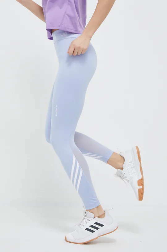 modrá Tréningové legíny adidas Performance Techfit 3-Stripes Dámsky