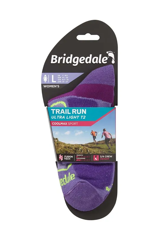 Bridgedale zokni Ultralight T2 Coolmax Sport 3/4  60% nejlon, 37% COOLMAX®, 3% LYCRA®
