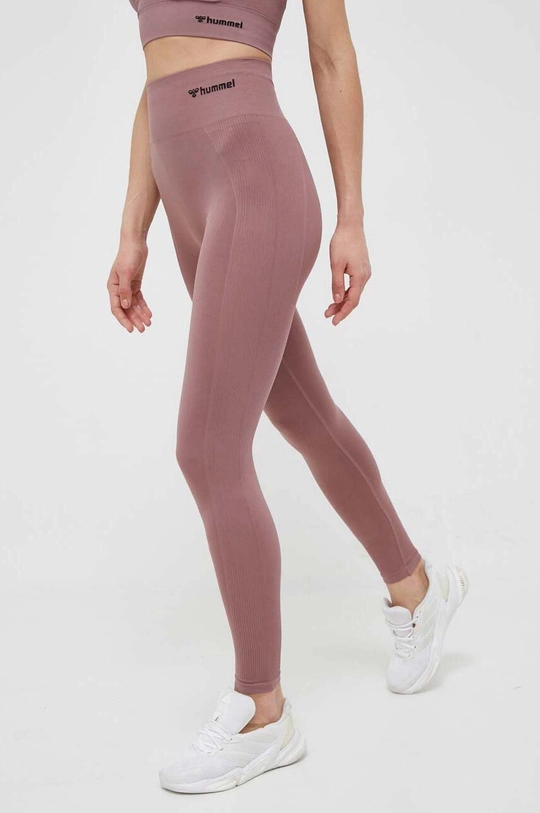 różowy Hummel legginsy treningowe hmlTIF SEAMLESS HIGH WAIST TIGHTS Damski