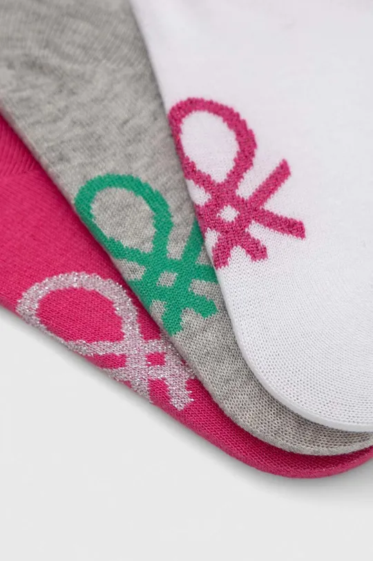 Detské ponožky United Colors of Benetton 3-pak ružová