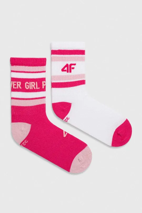 roza Dječje čarape 4F 2-pack Za djevojčice
