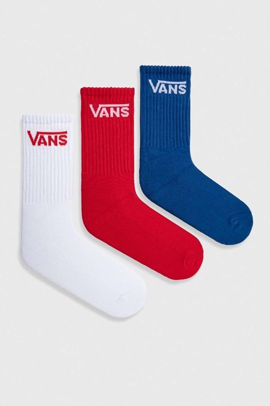 šarena Čarape Vans BY CLASSIC CREW BOYS TRUE RED/WHITE 3-pack Dječji