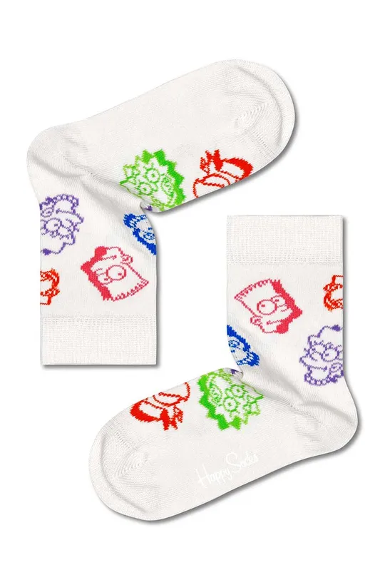 biały Happy Socks skarpetki dziecięce The Simpsons Family Dziecięcy