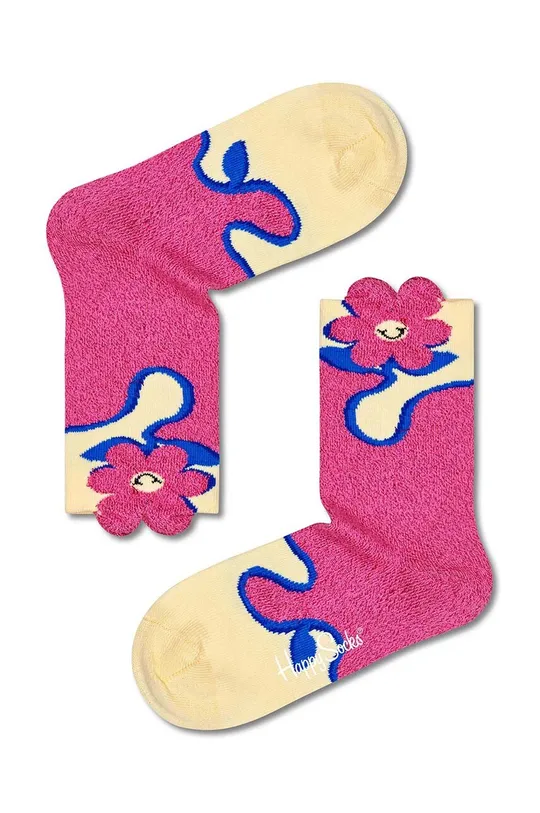 ροζ Παιδικές κάλτσες Happy Socks Kids Smiley Cuff Παιδικά