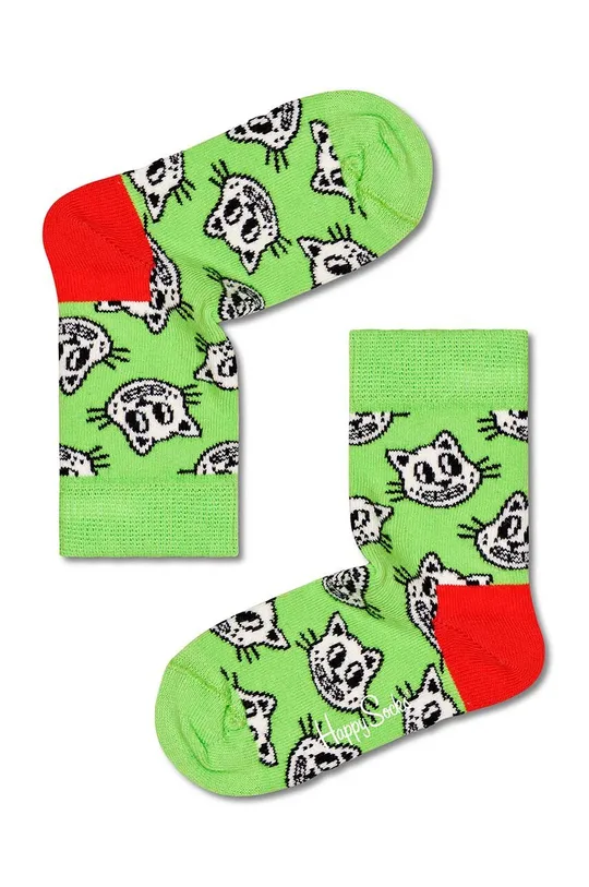 зелёный Детские носки Happy Socks Kids Cat Детский