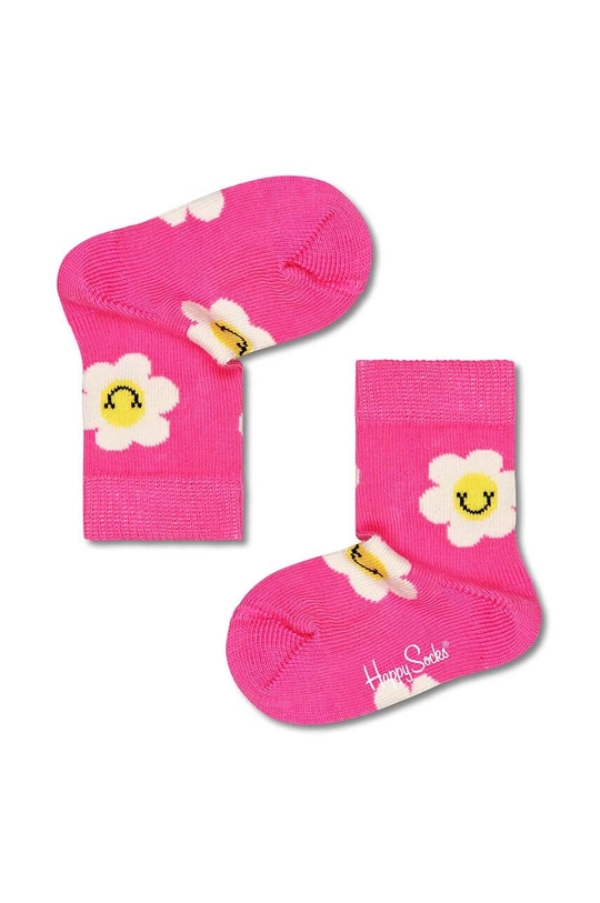 Otroške nogavice Happy Socks Kids Smiley Daisy roza