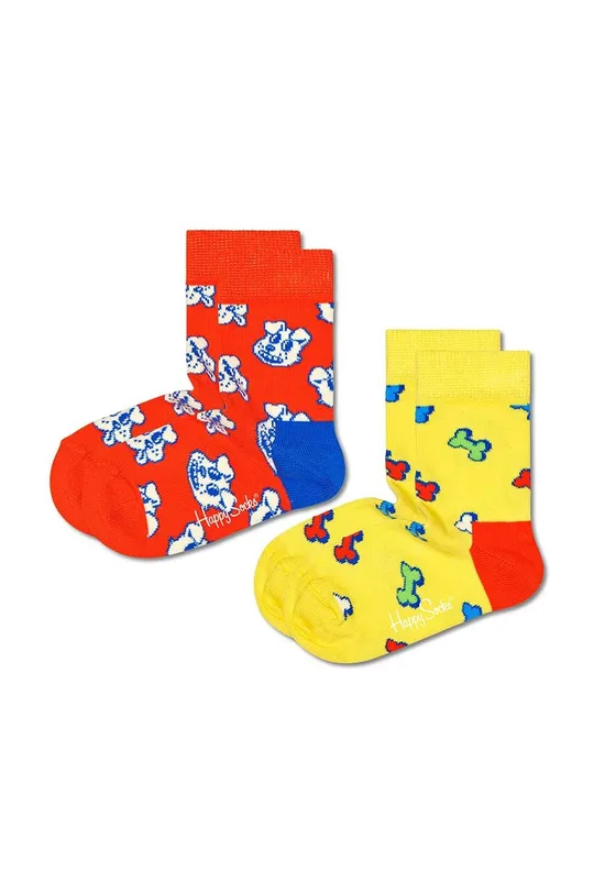 πολύχρωμο Παιδικές κάλτσες Happy Socks Kids Dog & Bone 2-pack Παιδικά