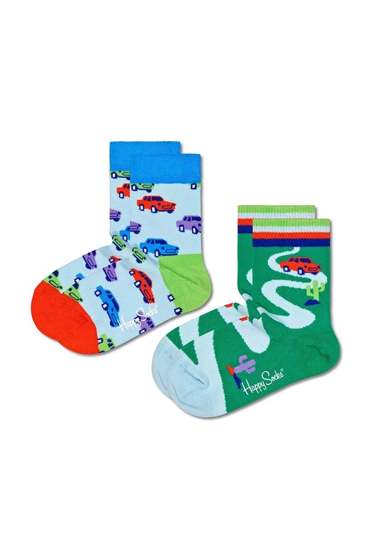 modra Otroške nogavice Happy Socks Kids Car 2-pack Otroški