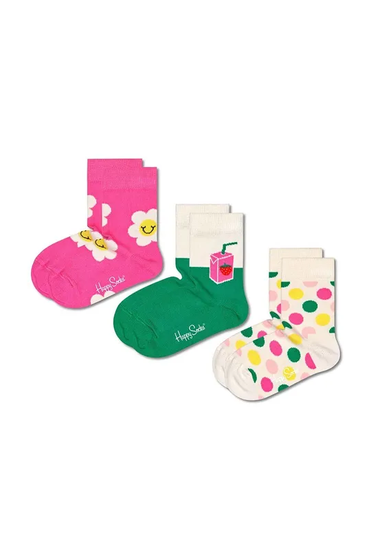 πολύχρωμο Παιδικές κάλτσες Happy Socks Kids Smiley Daisy 3-pack Παιδικά