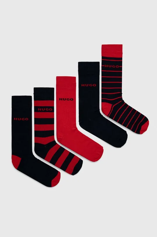 κόκκινο Κάλτσες HUGO 5-pack Ανδρικά