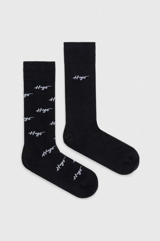 černá Ponožky HUGO 2-pack Pánský