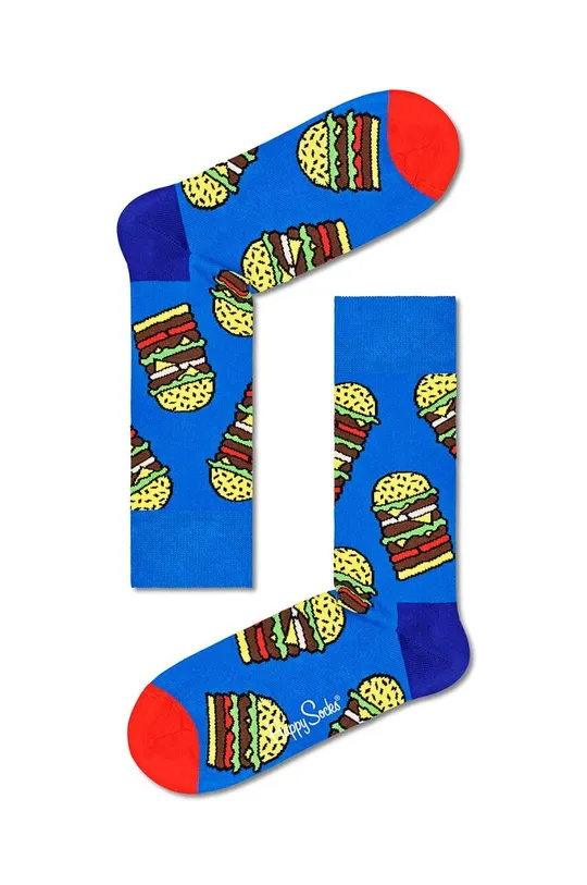 modra Nogavice Happy Socks Burger Unisex