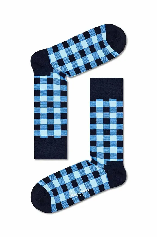 μπλε Κάλτσες Happy Socks Mini Check Unisex