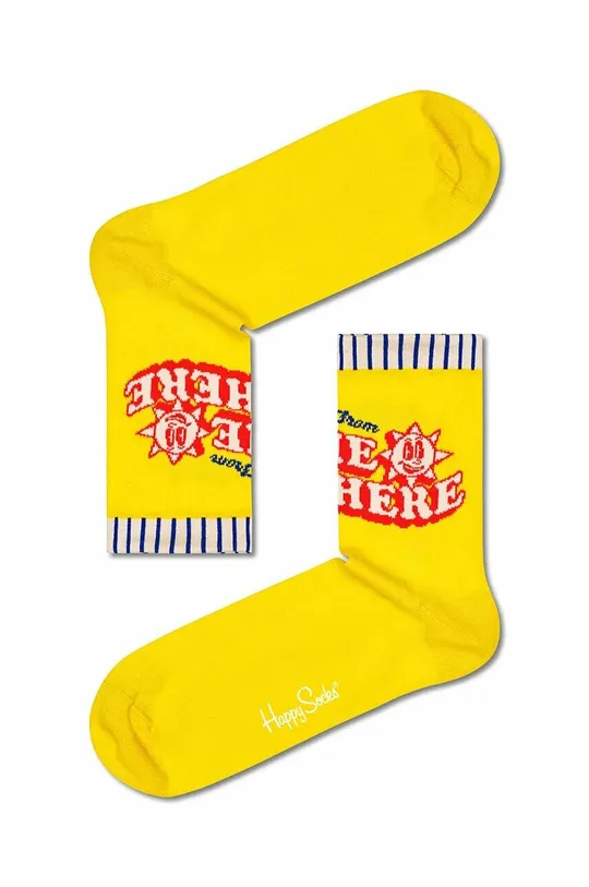 żółty Happy Socks skarpetki Yellow Greetings Unisex