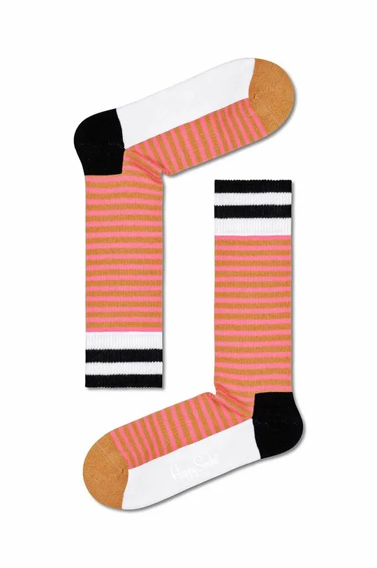 ροζ Κάλτσες Happy Socks Dark Pink Neon Stripe Unisex
