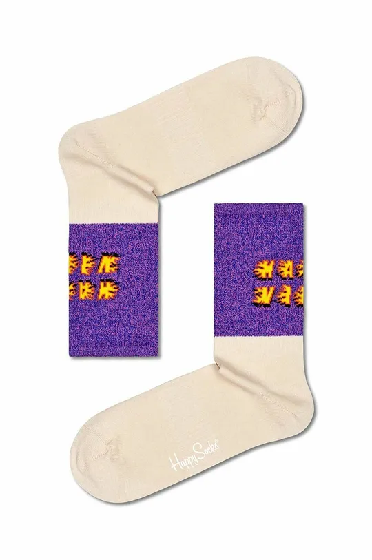 πολύχρωμο Κάλτσες Happy Socks Beige Happy Vibes Unisex