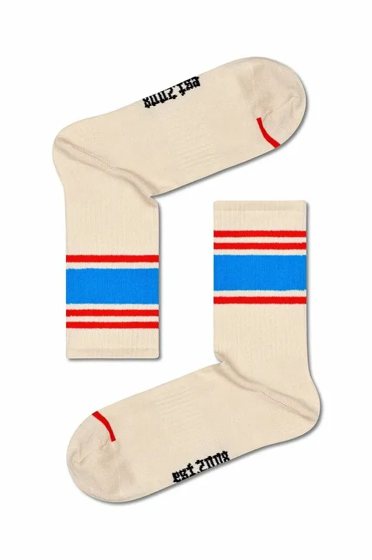 μπεζ Κάλτσες Happy Socks Blocked Stripe Unisex