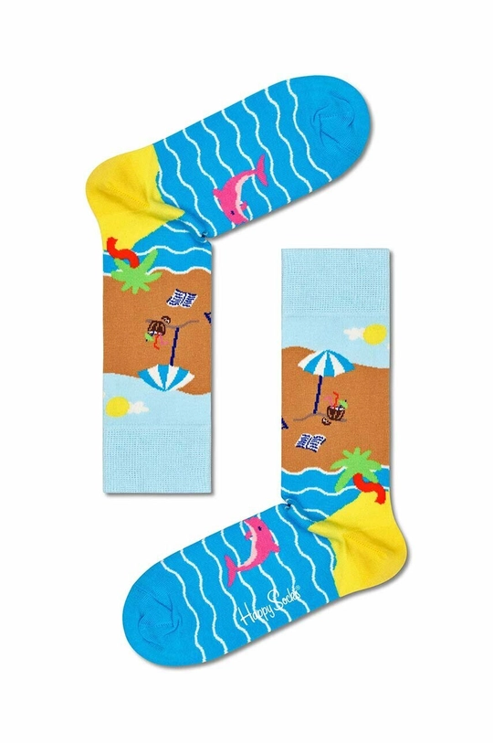 Nogavice Happy Socks Wish You Were Heres 2-pack pisana