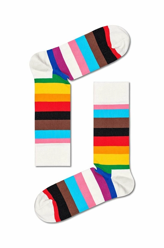 Nogavice Happy Socks White 3 3-pack pisana