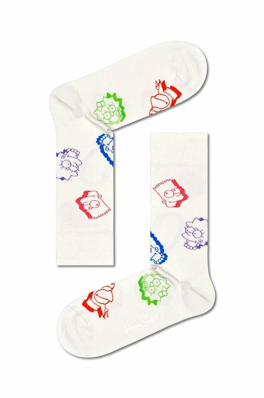 bela Nogavice Happy Socks The Simpsons Family Faces Unisex