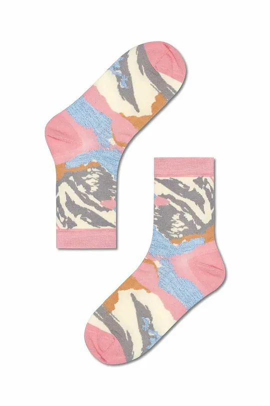 πολύχρωμο Κάλτσες Happy Socks Light Pink Gabriela Crew Unisex