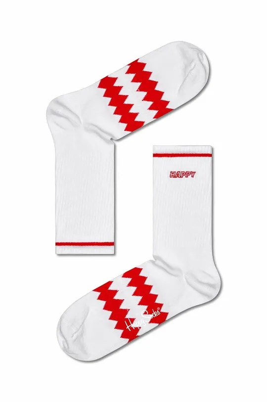 biały Happy Socks skarpetki Zig Zag Unisex