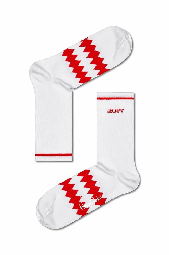 bela Nogavice Happy Socks Zig Zag Unisex