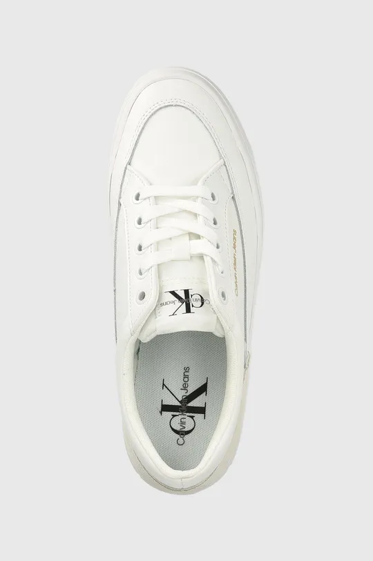 biały Calvin Klein Jeans sneakersy YW0YW00864 VULC FLATF LOW CUT MIX MATERIAL