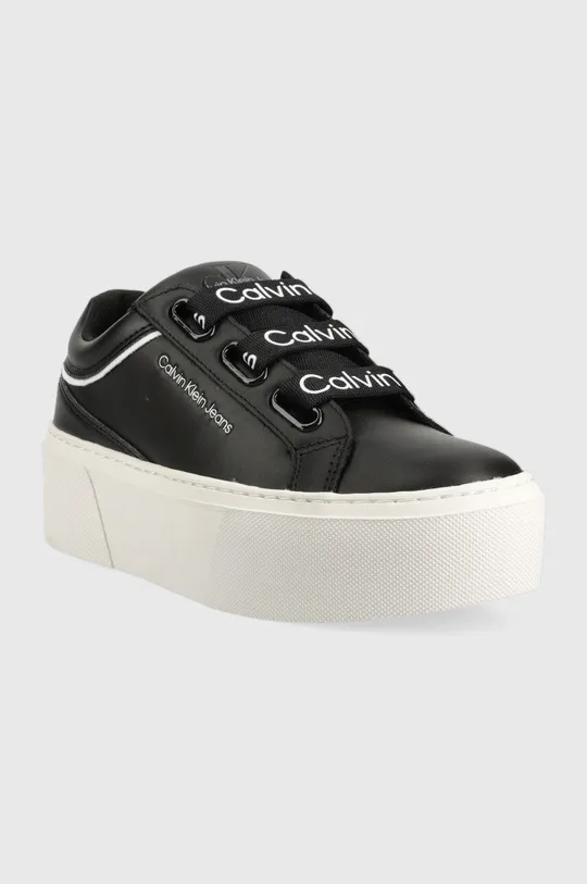 Calvin Klein Jeans sneakers YW0YW00868 FLATFORM+ LOW BRANDED LACES nero
