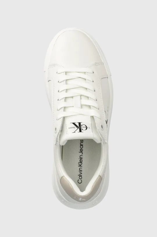 biały Calvin Klein Jeans sneakersy skórzane YW0YW00823 CHUNKY CUPSOLE MONOLOGO W