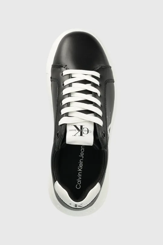 μαύρο Δερμάτινα αθλητικά παπούτσια Calvin Klein Jeans YW0YW00823 CHUNKY CUPSOLE MONOLOGO W CHUNKY CUPSOLE MONO LTH WN