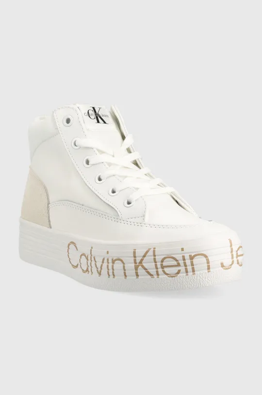 Αθλητικά Calvin Klein Jeans Yw0yw00865 Vulc Flatf Mid Wrap Around Logo λευκό
