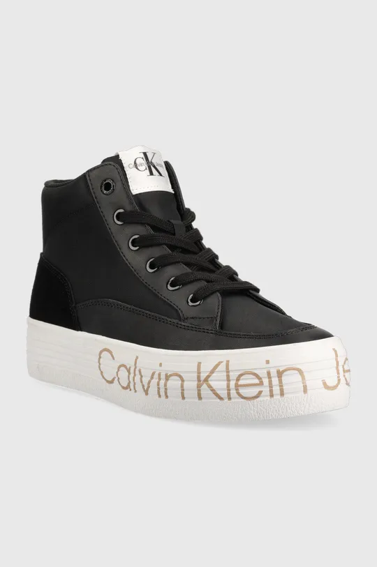 Superge Calvin Klein Jeans Yw0yw00865 Vulc Flatf Mid Wrap Around Logo črna