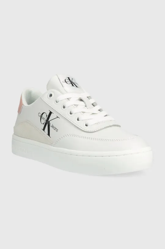 Δερμάτινα αθλητικά παπούτσια Calvin Klein Jeans Classic Cupsole λευκό