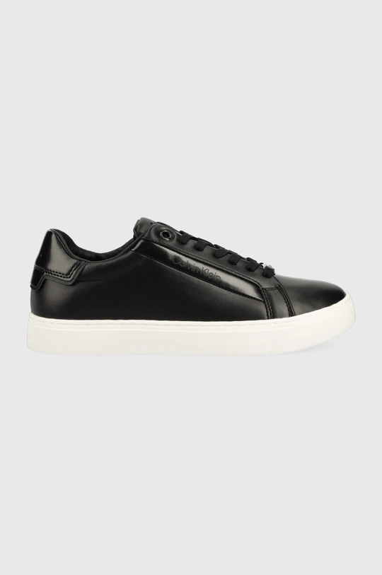 crna Kožne tenisice Calvin Klein HW0HW01353 LOGO CUPSOLE LACE UP Ženski