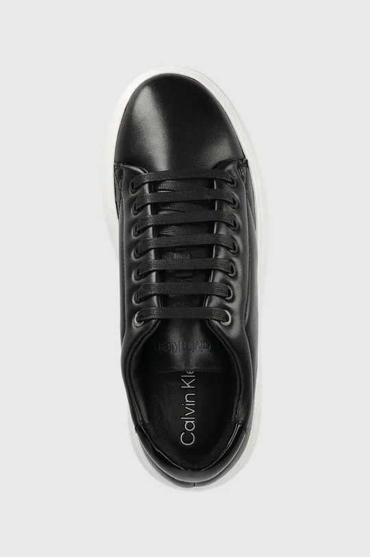 czarny Calvin Klein sneakersy skórzane HW0HW01356 BUBBLE CUPSOLE LACE UP