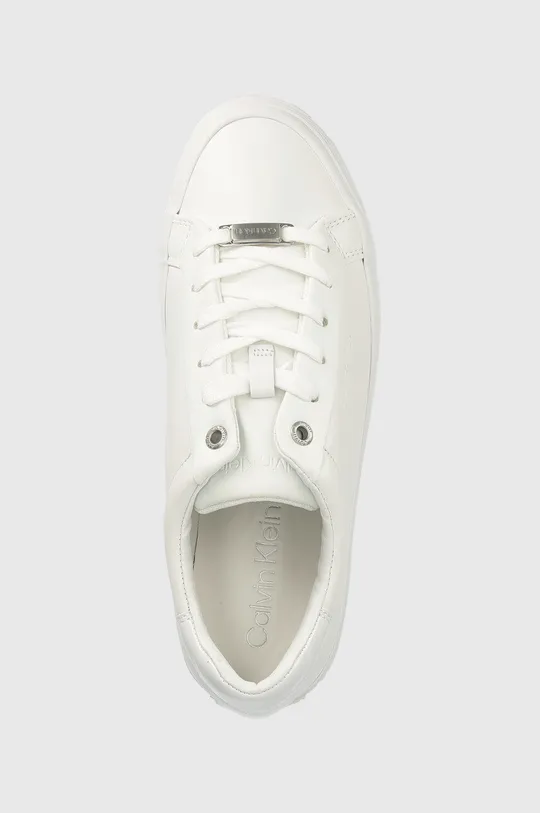 biały Calvin Klein sneakersy skórzane HW0HW01372 VULC LACE UP
