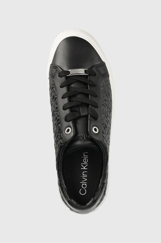 czarny Calvin Klein sneakersy skórzane HW0HW01373 VULC LACE UP MONO MIX