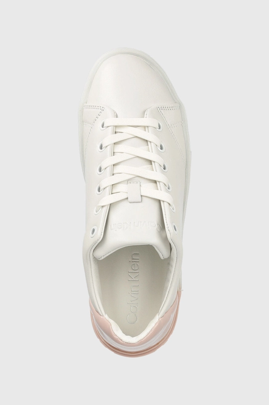 bianco Calvin Klein sneakers in pelle HW0HW01378 HEEL COUNTER CUPSOLE LACE UP