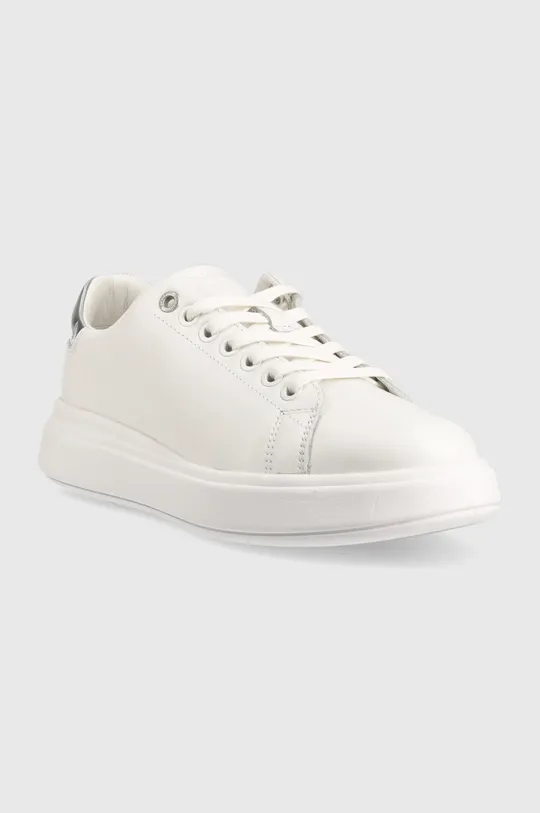 Calvin Klein sneakersy skórzane HW0HW01517 RAISED CUPSOLE LACE UP biały