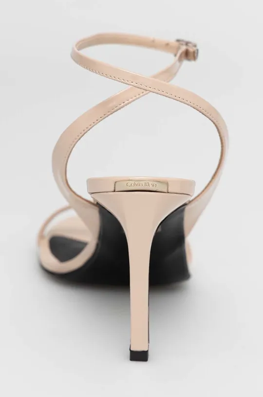 Kožené sandále Calvin Klein  Zvršok: Lakovaná koža Vnútro: Prírodná koža Podrážka: Syntetická látka