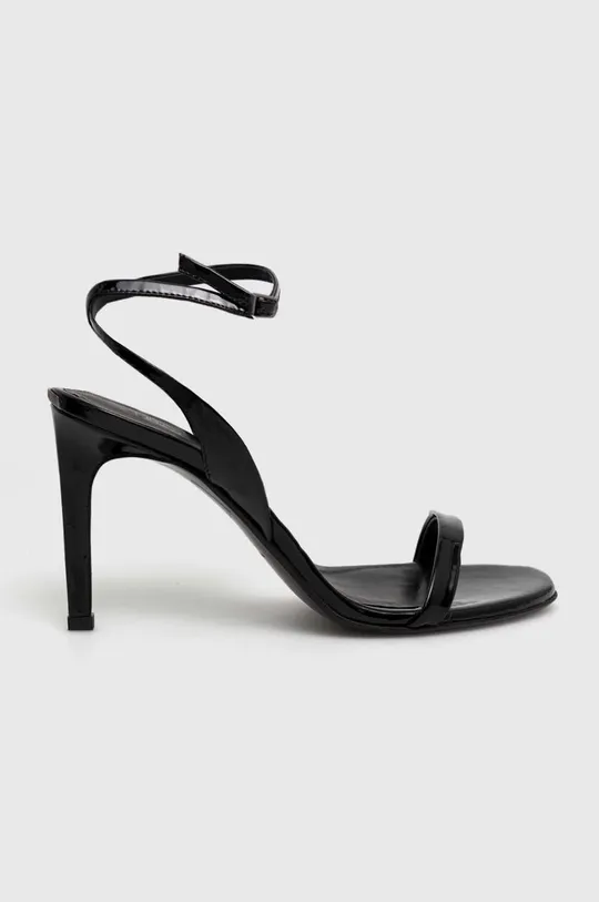 čierna Kožené sandále Calvin Klein Dámsky
