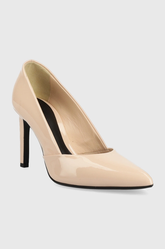 Kožené ihličky Calvin Klein HW0HW01633 STILETTO PUMP 90 - PATENT béžová