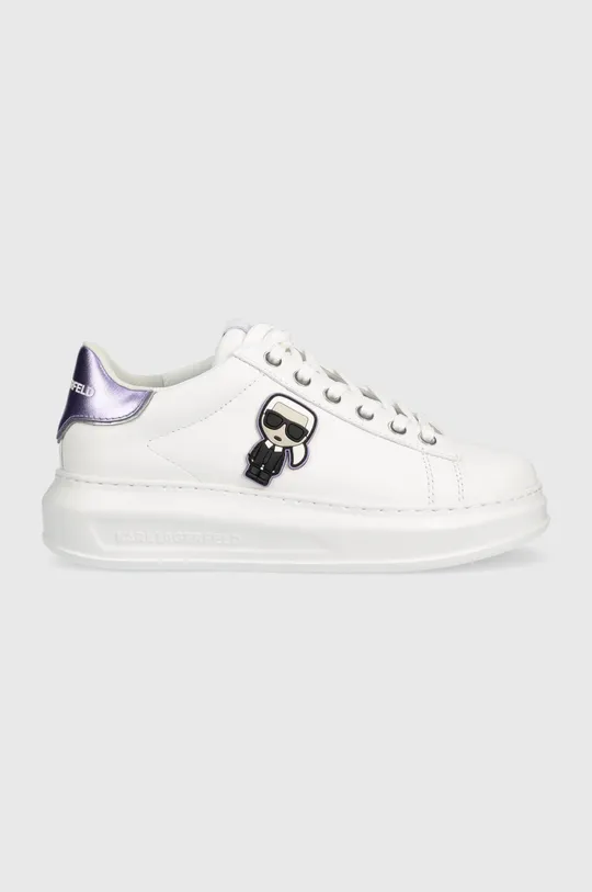 biały Karl Lagerfeld sneakersy skórzane KL62530 KAPRI Damski