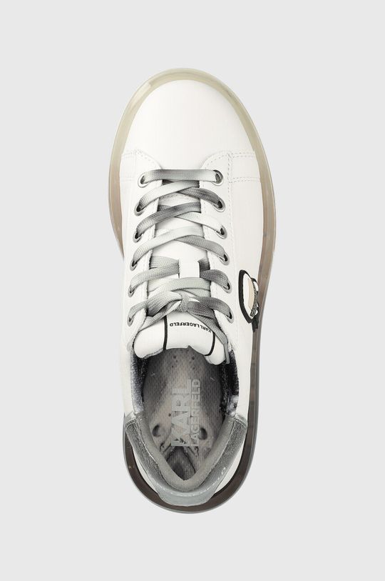 biały Karl Lagerfeld sneakersy skórzane KL62631D KAPRI KUSHION