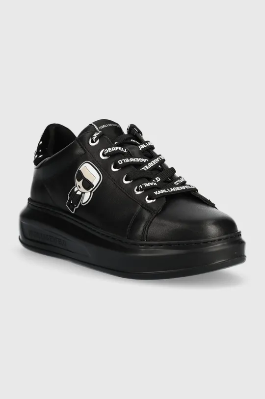 Karl Lagerfeld sneakersy skórzane KL62547 KAPRI czarny