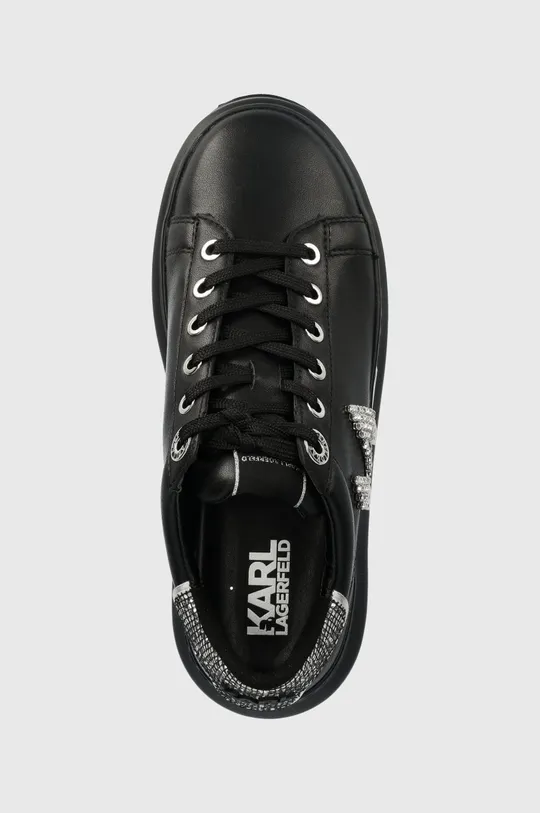czarny Karl Lagerfeld sneakersy skórzane KL62516D KAPRI