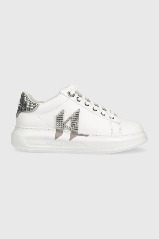 biały Karl Lagerfeld sneakersy skórzane KL62516D KAPRI Damski