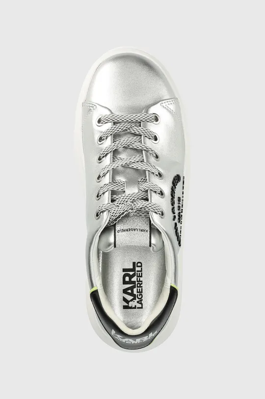 срібний Шкіряні кросівки Karl Lagerfeld KL62539D Kapri