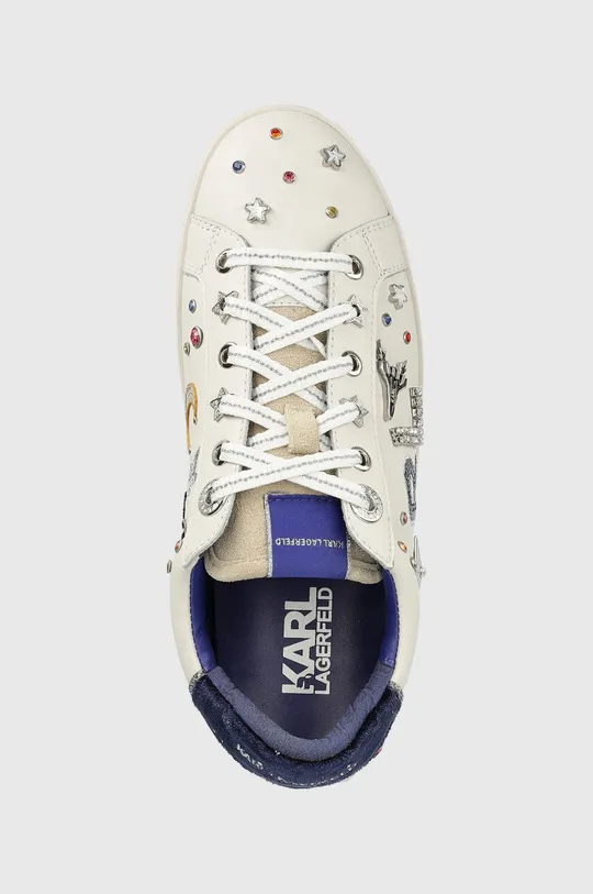 biały Karl Lagerfeld sneakersy skórzane KL60118 SKOOL